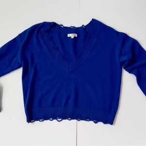 Blue V-Neck Sweater